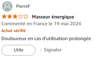 douleur après massage des mains avec appareil electrique